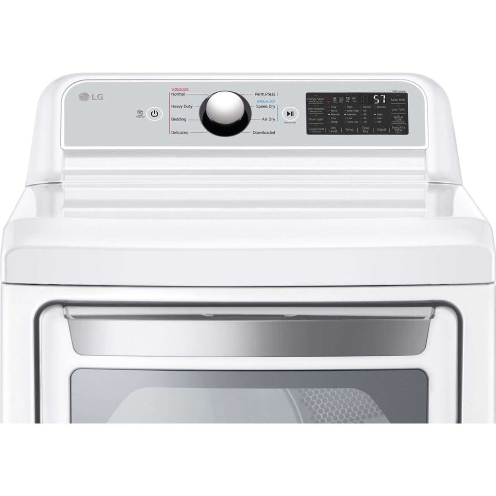 LG 7.3-Cu. Ft. Ultra Large Capacity Smart wi-fi Enabled Rear Control Gas Dryer with EasyLoad Door in White (DLG7401WE)
