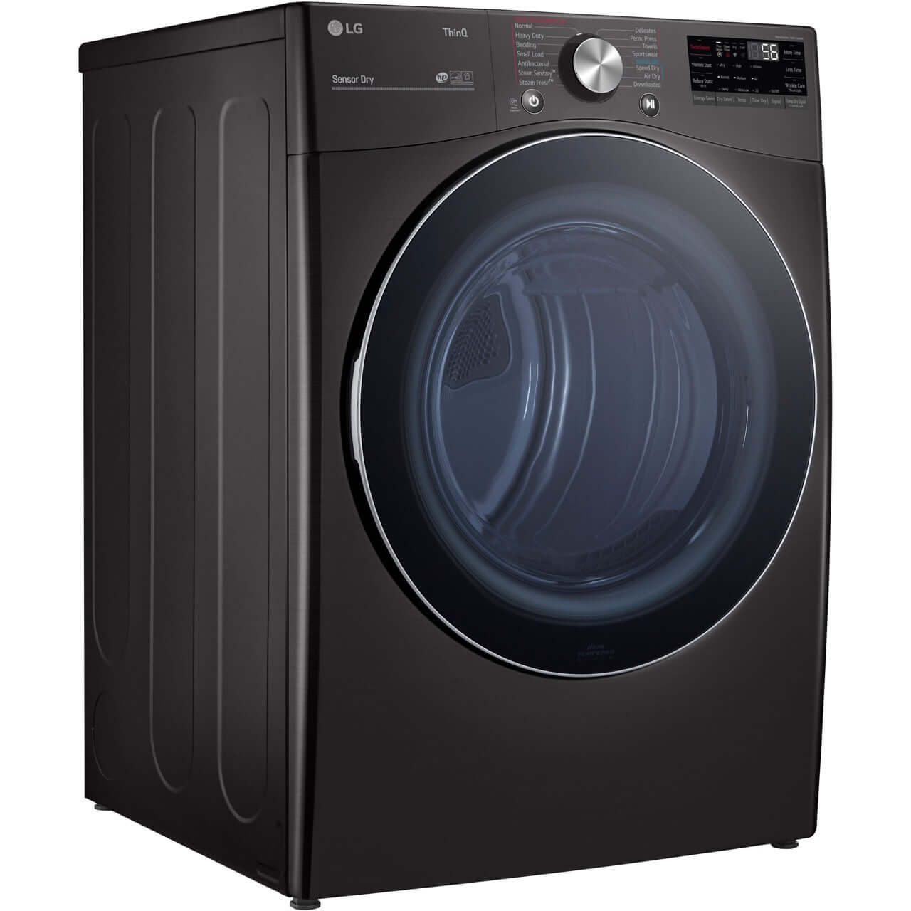 LG 27 In. 7.4-Cu. Ft. Front Load Gas Dryer with TurboSteam and Built-In Intelligence in Black Steel (DLGX4201B)