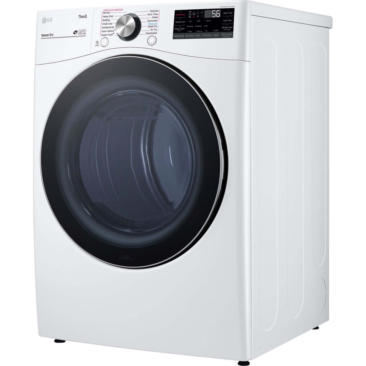 LG 27 In. 7.4-Cu. Ft. Front Load Gas Dryer with TurboSteam and Built-In Intelligence in White (DLGX4201W)