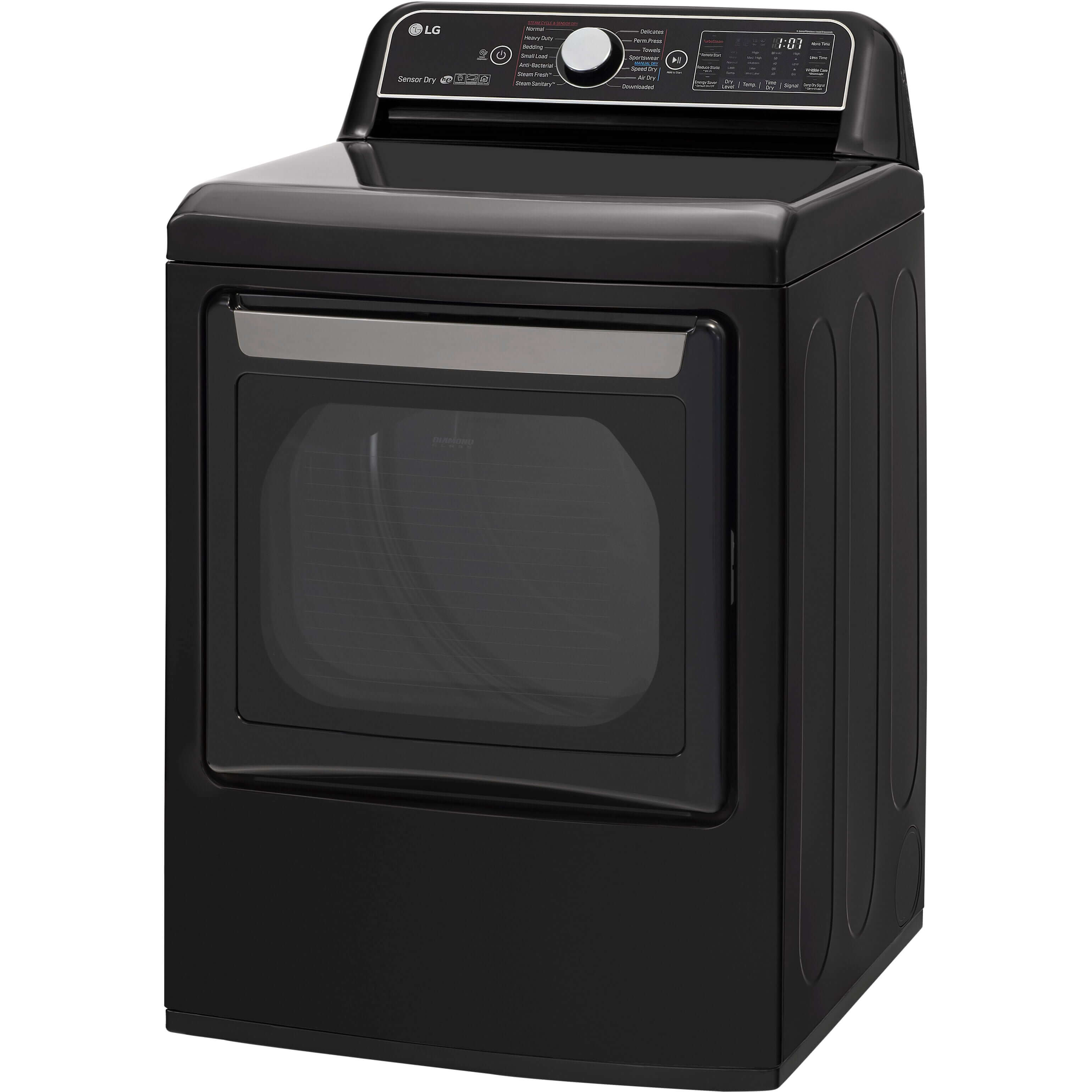 LG 27 Inch Smart wi-fi Enabled Gas Dryer with TurboSteam In Black Steel 7.3 cu. ft. (DLGX7901BE)