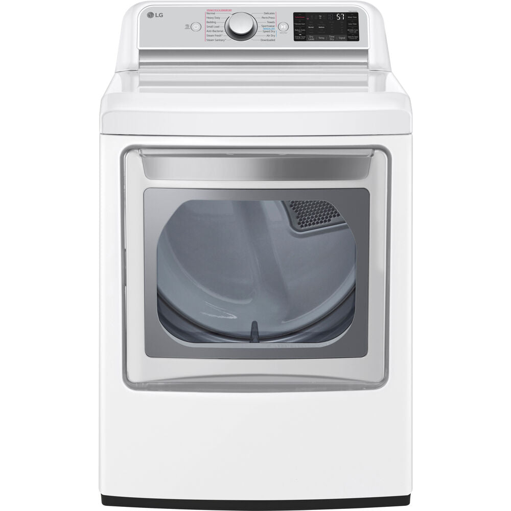LG 27 in. Smart Wi-Fi Enabled Gas Steam Dryer in White (DLGX7901WE)
