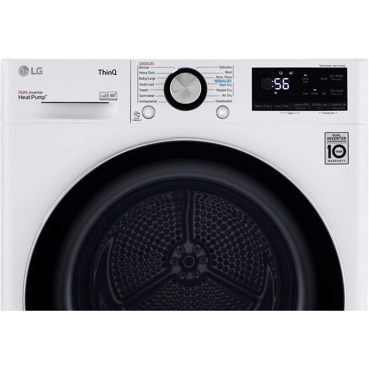 LG 4.2-Cu. Ft. Compact Front Load Dryer with Dual Inverter HeatPump Technology in White (DLHC1455W)