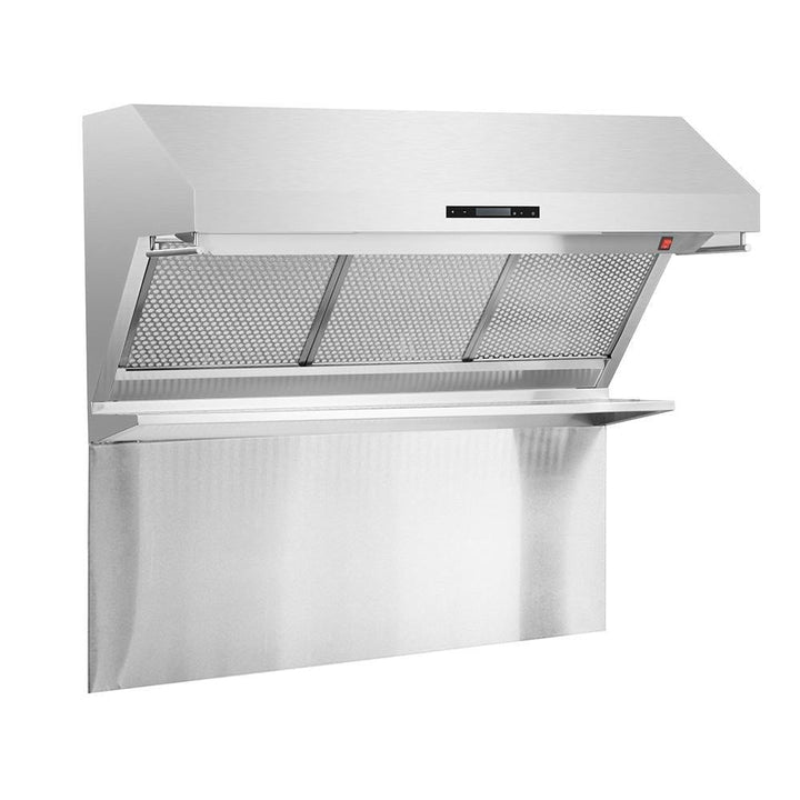 Forno Savona - 48 in. Wall Mount Range Hood an Back Splash with Red Warming Light in Stainless Steel (FRHWM5029-48HB)