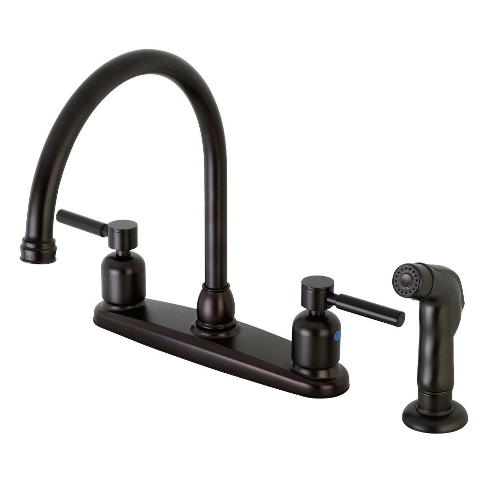 Kingston Brass Concord 8-Inch Centerset Kitchen Faucet with Sprayer - Rustic Kitchen & Bath - Kitchen Faucets - Kingston Brass