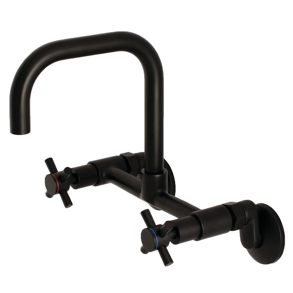 Kingston Brass Concord Two-Handle Wall-Mount Kitchen Faucet (KS413) Matte Black