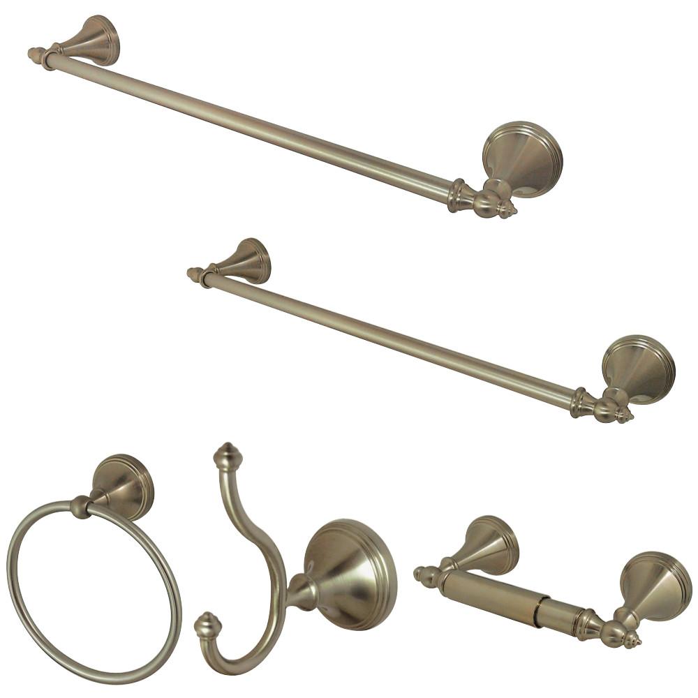 Kingston Brass Naples 5-Piece Bathroom Accessory Set Brushed Nickel
