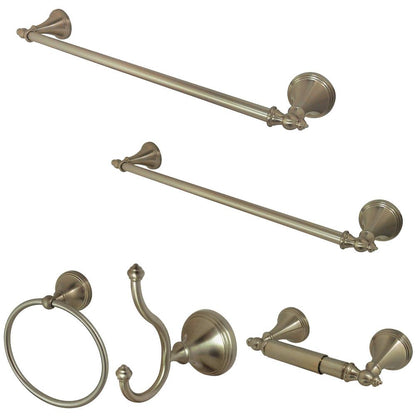 Kingston Brass Naples 5-Piece Bathroom Accessory Set Brushed Nickel