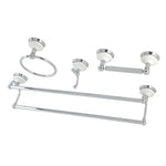 Kingston Brass Victorian 4-Pieces Dual Towel Bar Bathroom Hardware Set Polished Chrome