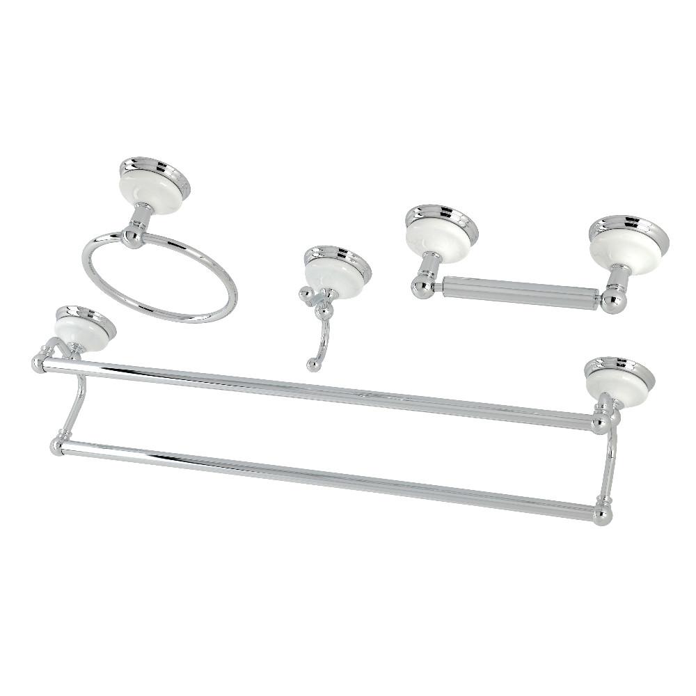 Kingston Brass Victorian 4-Pieces Dual Towel Bar Bathroom Hardware Set Polished Chrome
