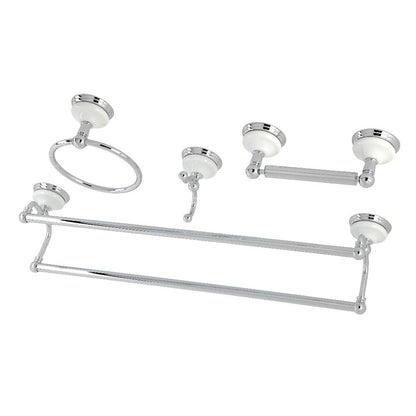 Kingston Brass Victorian 4-Pieces Dual Towel Bar Bathroom Hardware Set Polished Chrome