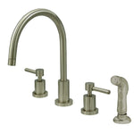 Kingston Brass Widespread Kitchen Faucet (KS8728DL) Brushed Nickel