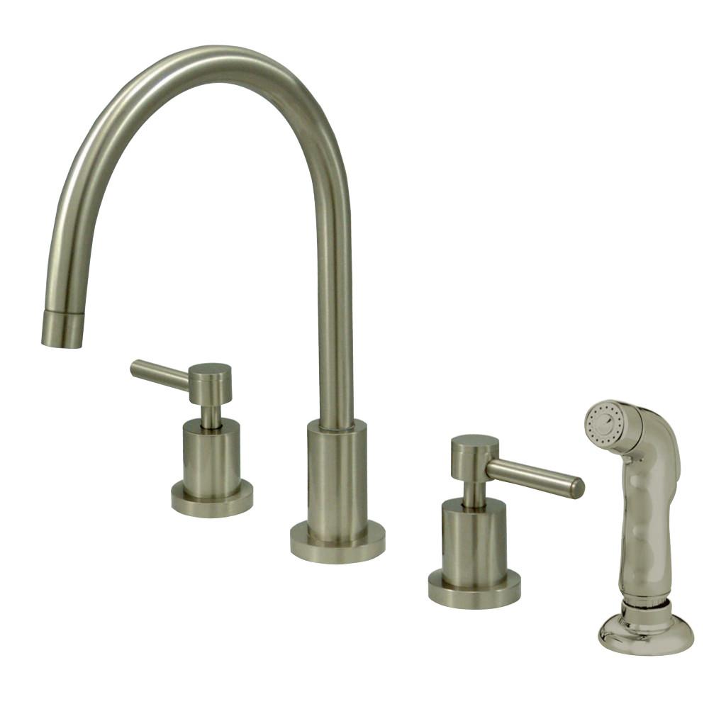 Kingston Brass Widespread Kitchen Faucet (KS8728DL) Brushed Nickel