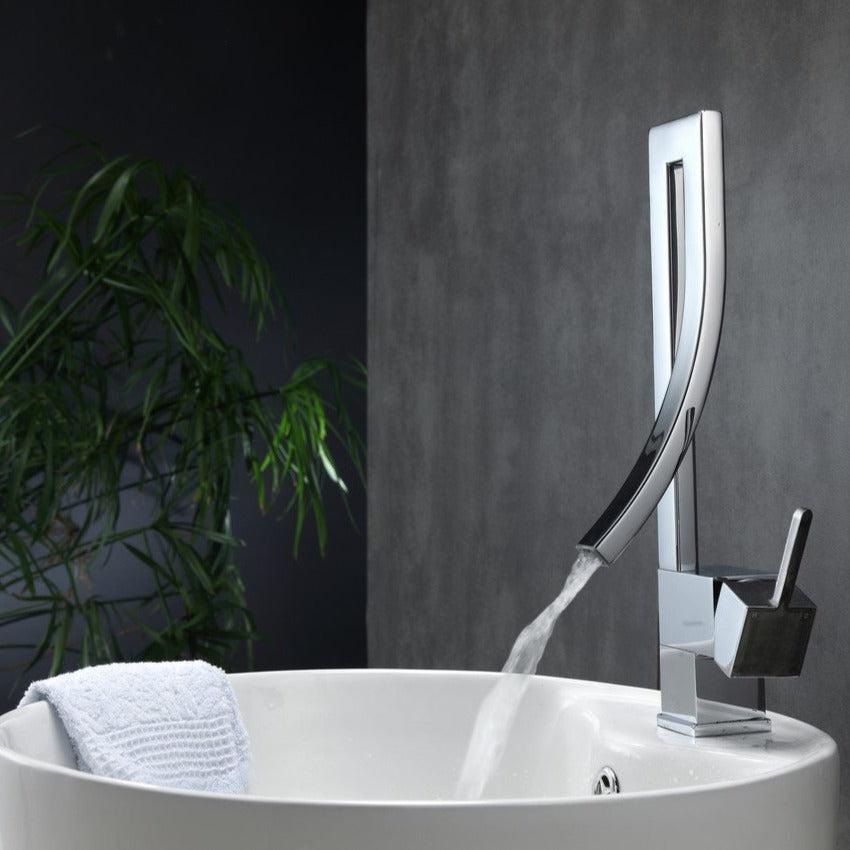 KubeBath Aqua Elegance Single Lever Wide Spread Faucet in Chrome 