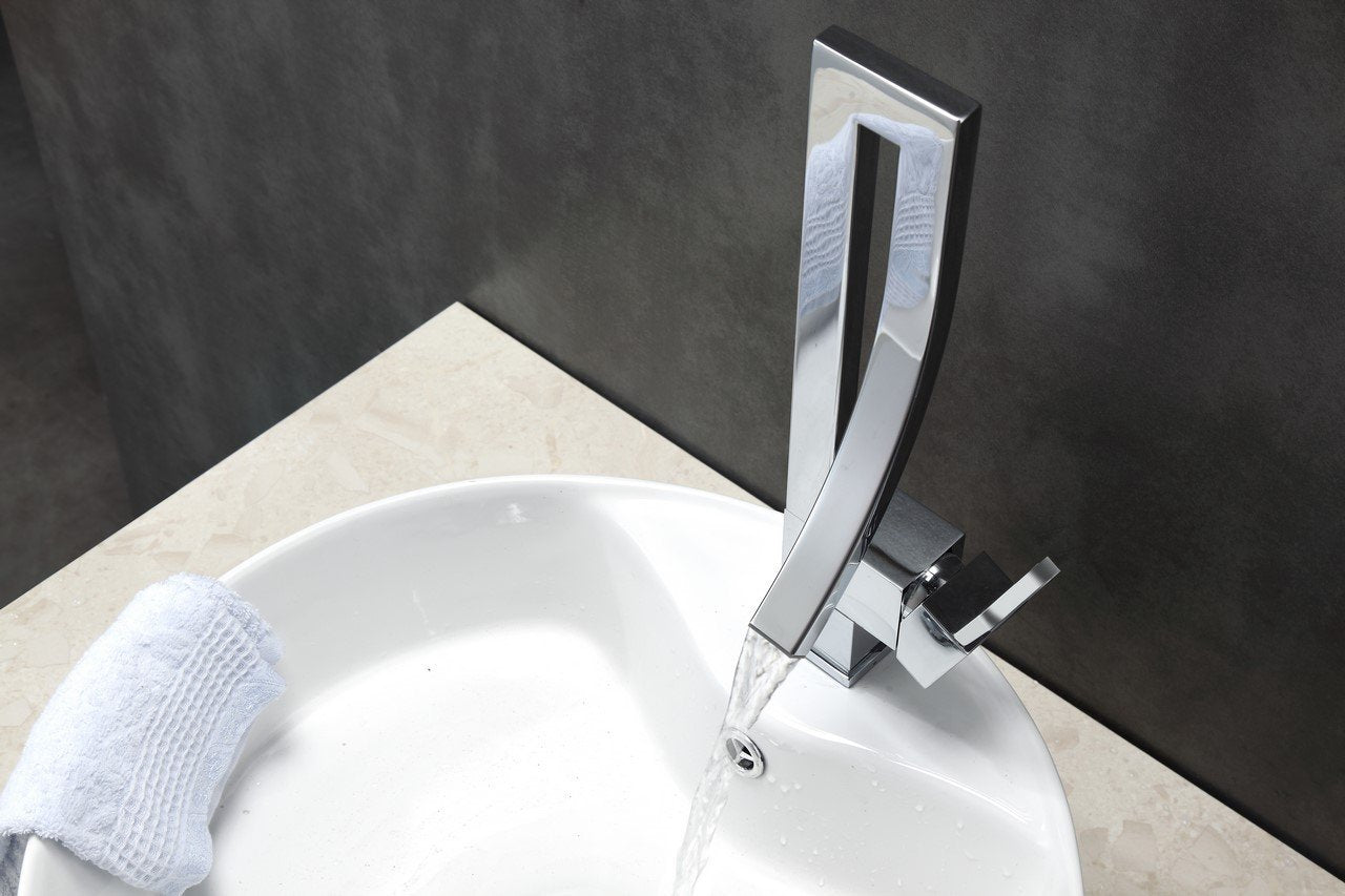 KubeBath Aqua Elegance Single Lever Wide Spread Faucet - Chrome - Rustic Kitchen & Bath - Faucets - KubeBath