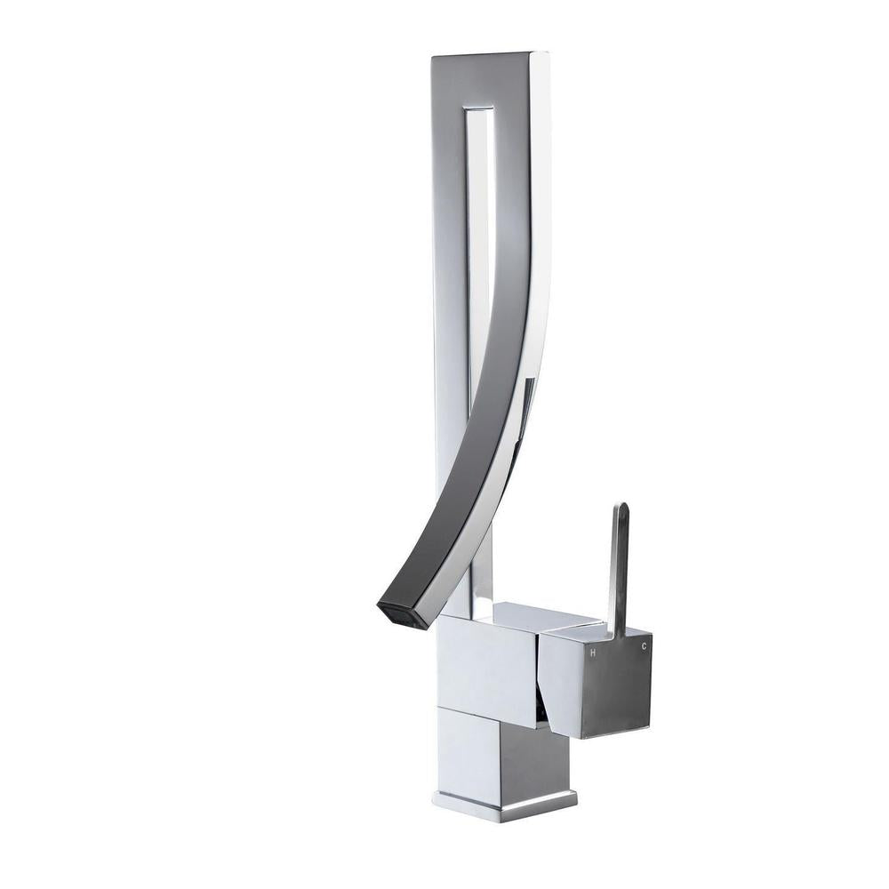 KubeBath Aqua Elegance Single Lever Wide Spread Faucet in Chrome 