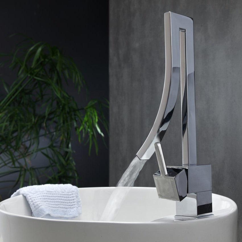 KubeBath Aqua Elegance Single Lever Wide Spread Faucet in Chrome 