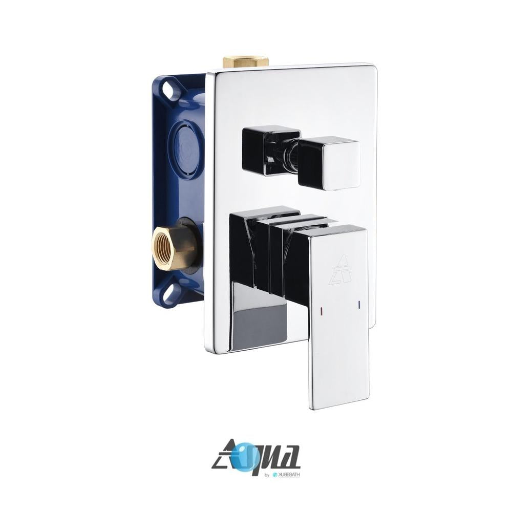 KubeBath 7 Piece Shower Set with 12" Ceiling Mount Square Rain Shower, Tub Filler and 4 Body Jets (CR3004JTF3V) 