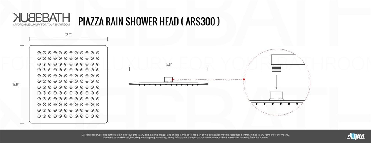 KubeBath Aqua Piazza Matte Black Shower Set with 12" Square Rain Shower and Handheld - Rustic Kitchen & Bath - Shower Systems - KubeBath