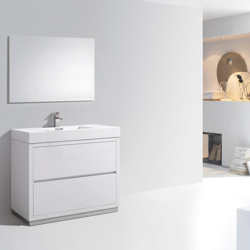 KubeBath Bliss 40 in. Free Standing Single Sink Modern Bathroom Vanity 