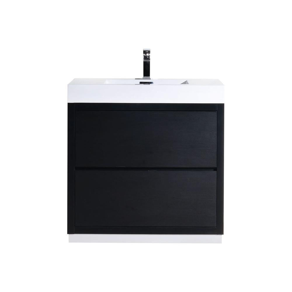 KubeBath Bliss 40 in. Free Standing Single Sink Modern Bathroom Vanity Black
