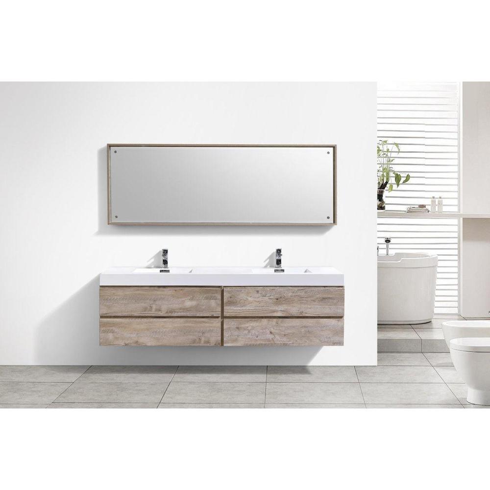 KubeBath Bliss 80 in. Wall Mount Double Sink Modern Bathroom Vanity 
