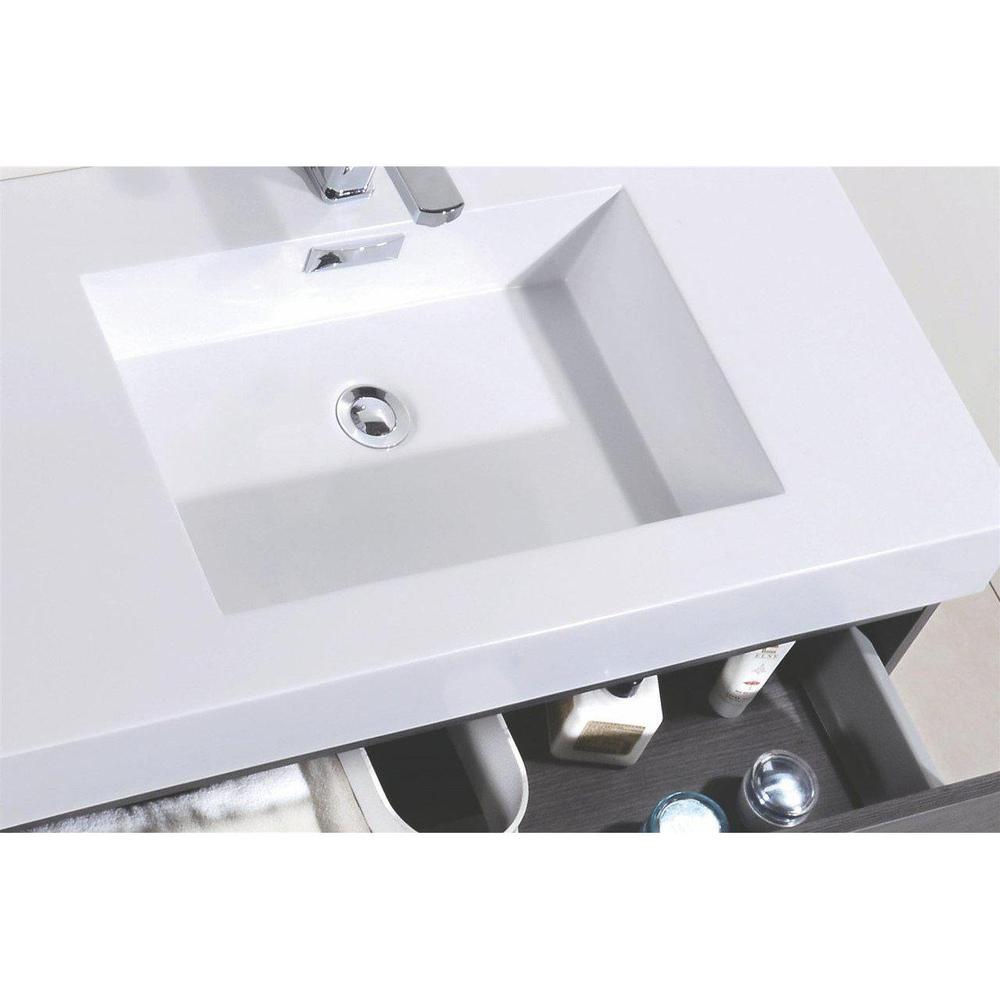 KubeBath Bliss 80 in. Wall Mount Double Sink Modern Bathroom Vanity 