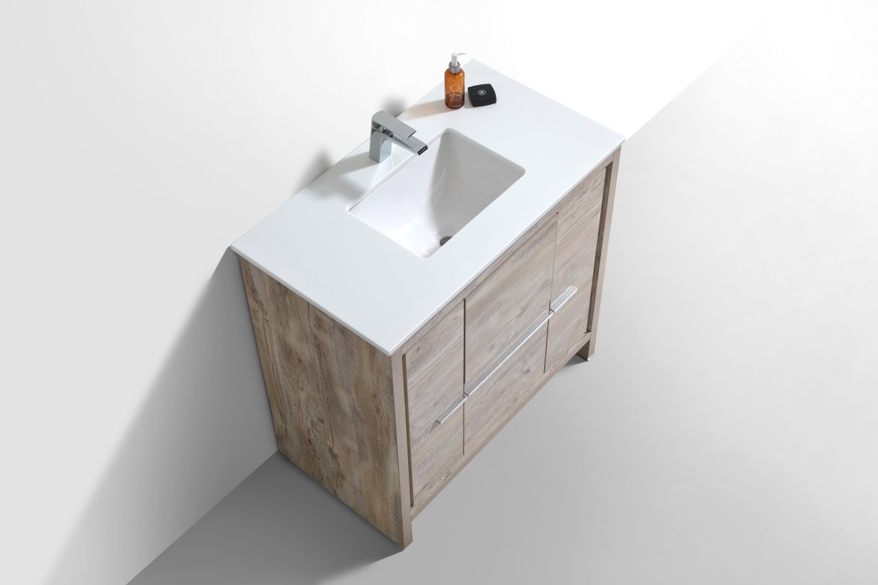 KubeBath Dolce 36″ Modern Bathroom Vanity with White Quartz Counter-Top - Rustic Kitchen & Bath - Vanities - KubeBath