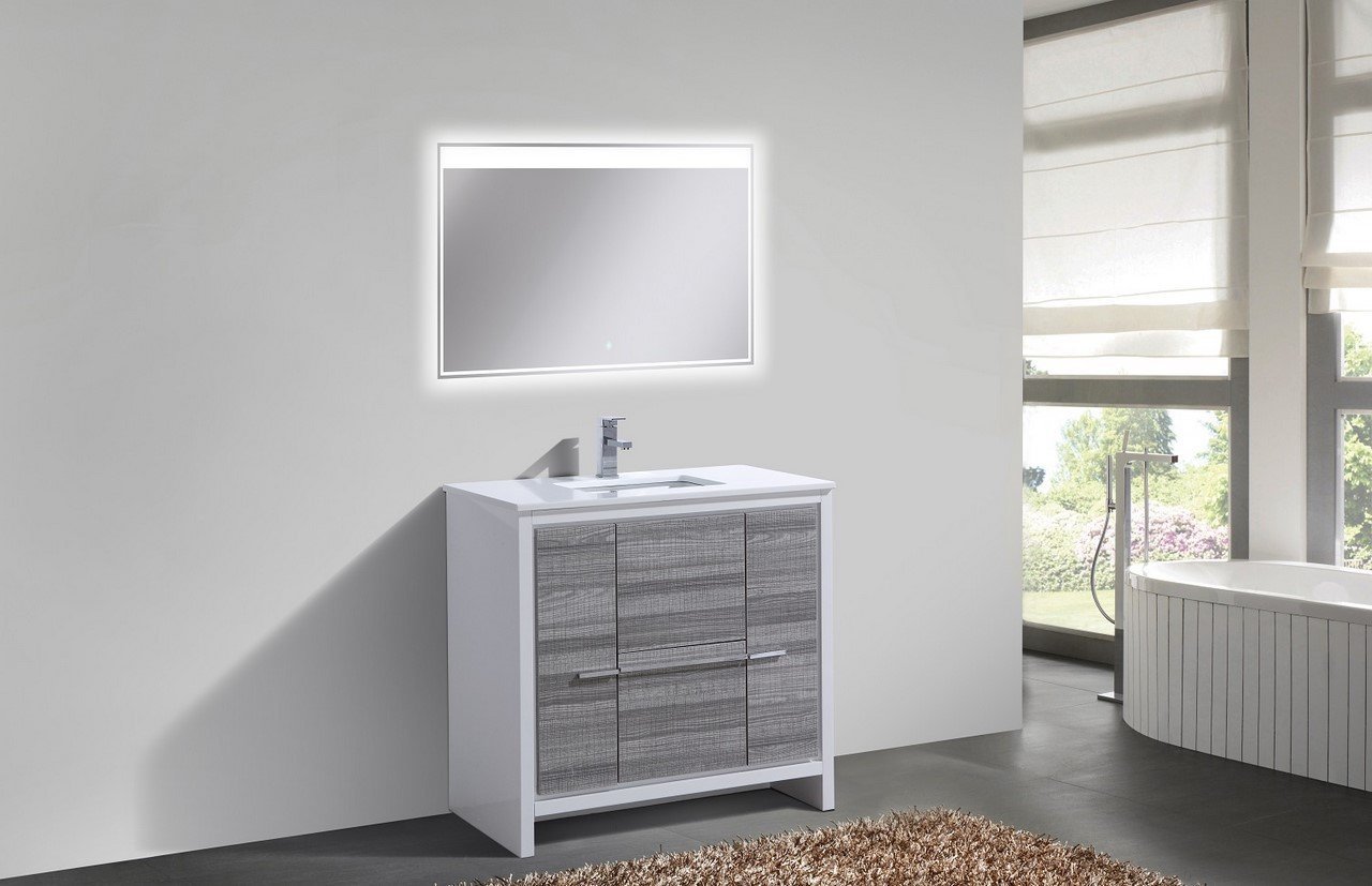 KubeBath Dolce 36″ Modern Bathroom Vanity with White Quartz Counter-Top - Rustic Kitchen & Bath - Vanities - KubeBath