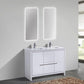 KubeBath Dolce 48 in. Freestanding Double Sink Modern Bathroom Vanity with White Quartz Counter-Top and Cabinet Color Options 