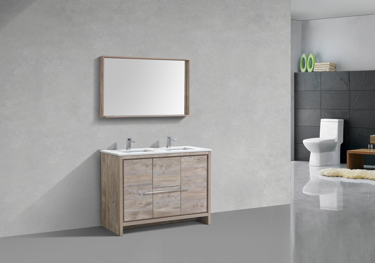 KubeBath Dolce 48″ Double Sink Modern Bathroom Vanity with White Quartz Counter-Top - Rustic Kitchen & Bath - Vanities - KubeBath