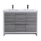 KubeBath Dolce 48 in. Freestanding Double Sink Modern Bathroom Vanity with White Quartz Counter-Top and Cabinet Color Options Ash Gray