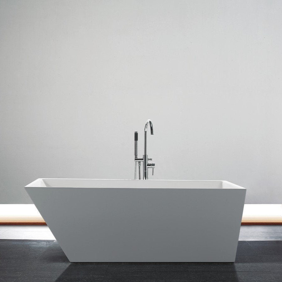 KubeBath Obliquo 67 in. Free Standing Bathtub in White 