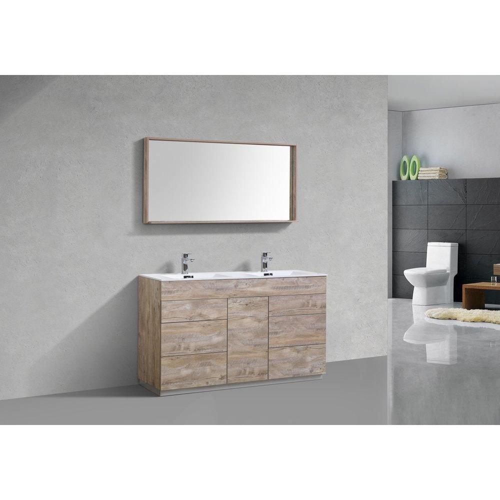 KubeBath Milano 60 in. Double Sink Modern Bathroom Vanity with Color Options 