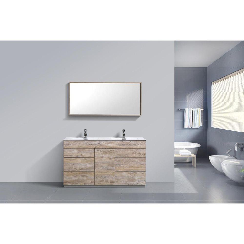 KubeBath Milano 60 in. Double Sink Modern Bathroom Vanity with Color Options 