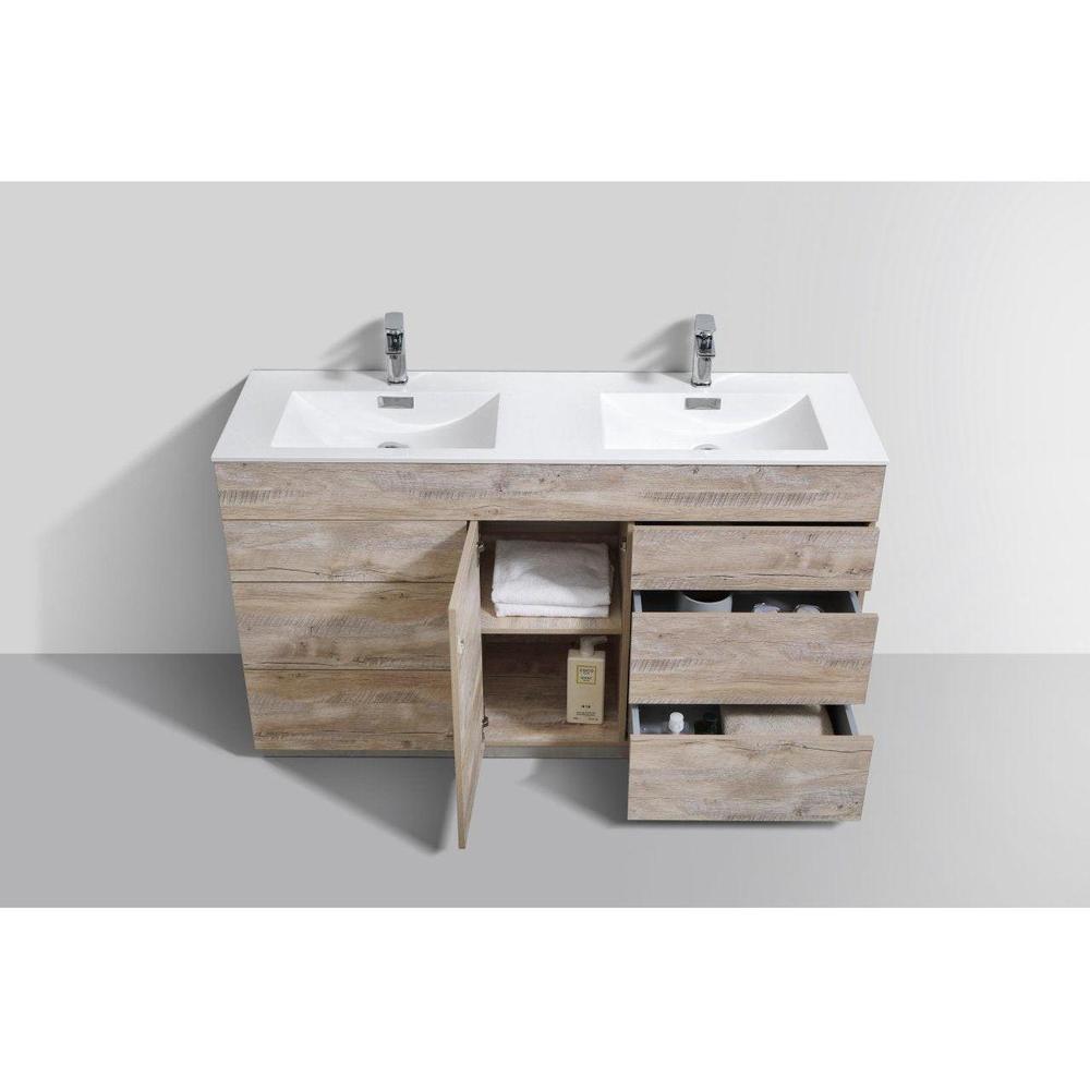KubeBath Milano 60 in. Double Sink Modern Bathroom Vanity with Color Options 