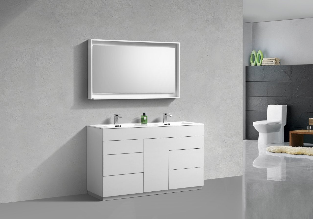 KubeBath Milano 60" Double Sink Modern Bathroom Vanity - Rustic Kitchen & Bath - Vanities - KubeBath