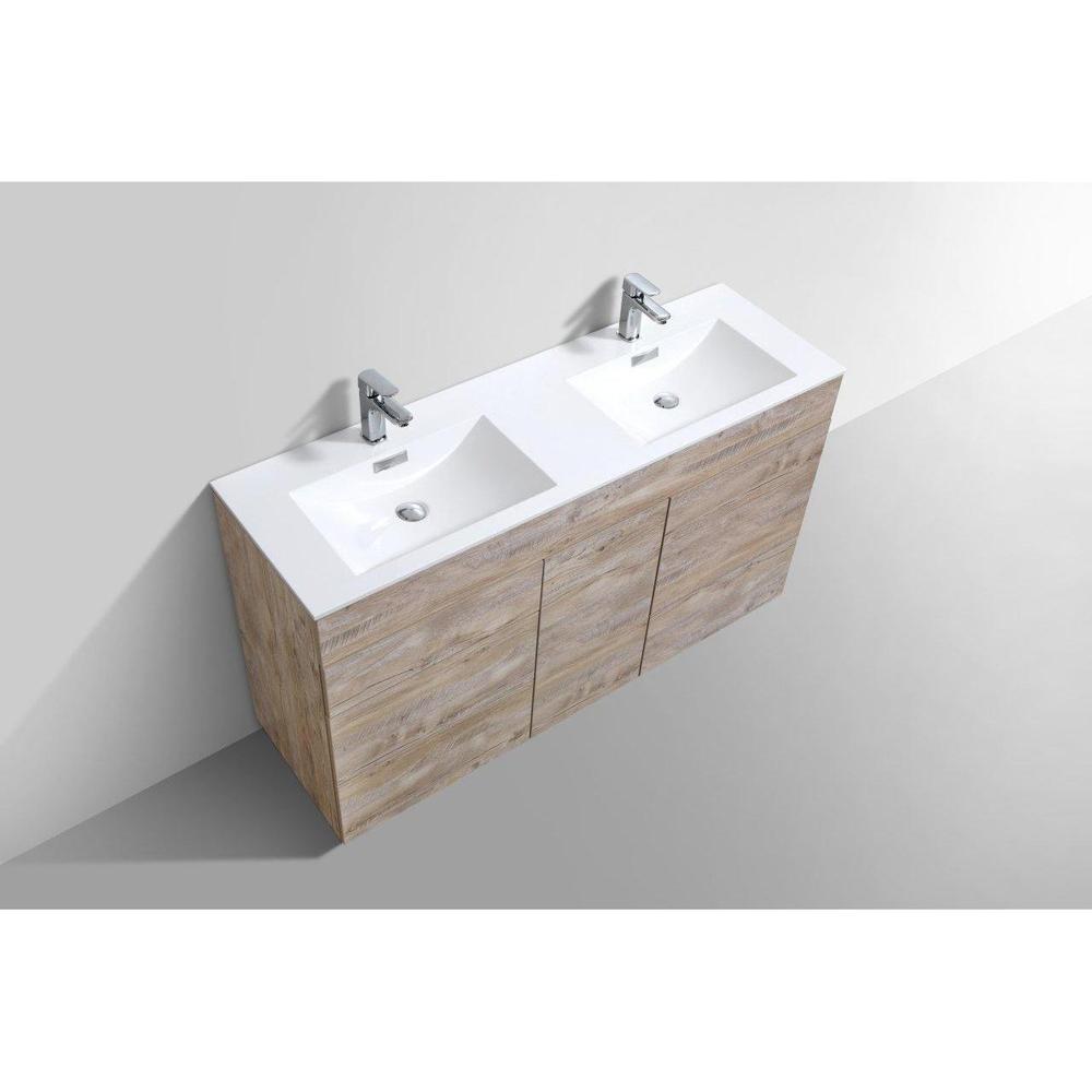 KubeBath Milano 60 in. Double Sink Modern Bathroom Vanity with Color Options 