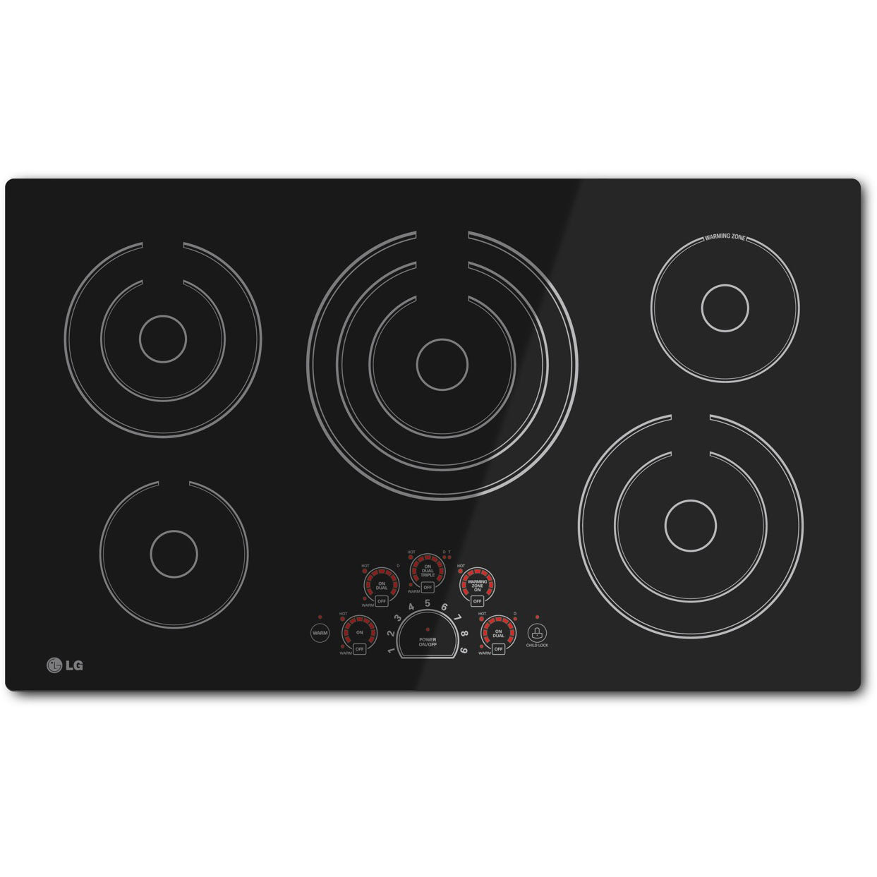 LG 36-In. Electric Radiant Cooktop with SmoothTouch Controls (LCE3610SB)
