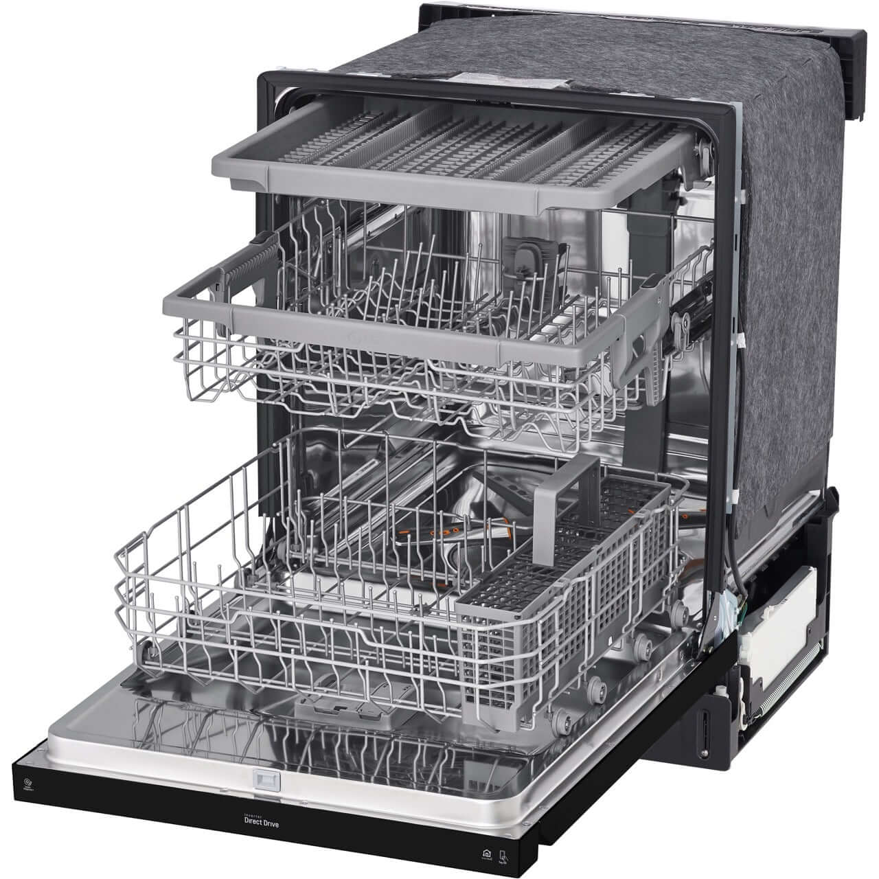 LG 24-Inch Front Control Dishwasher with QuadWash and 3rd Rack in Smooth Black (LDFN4542B)