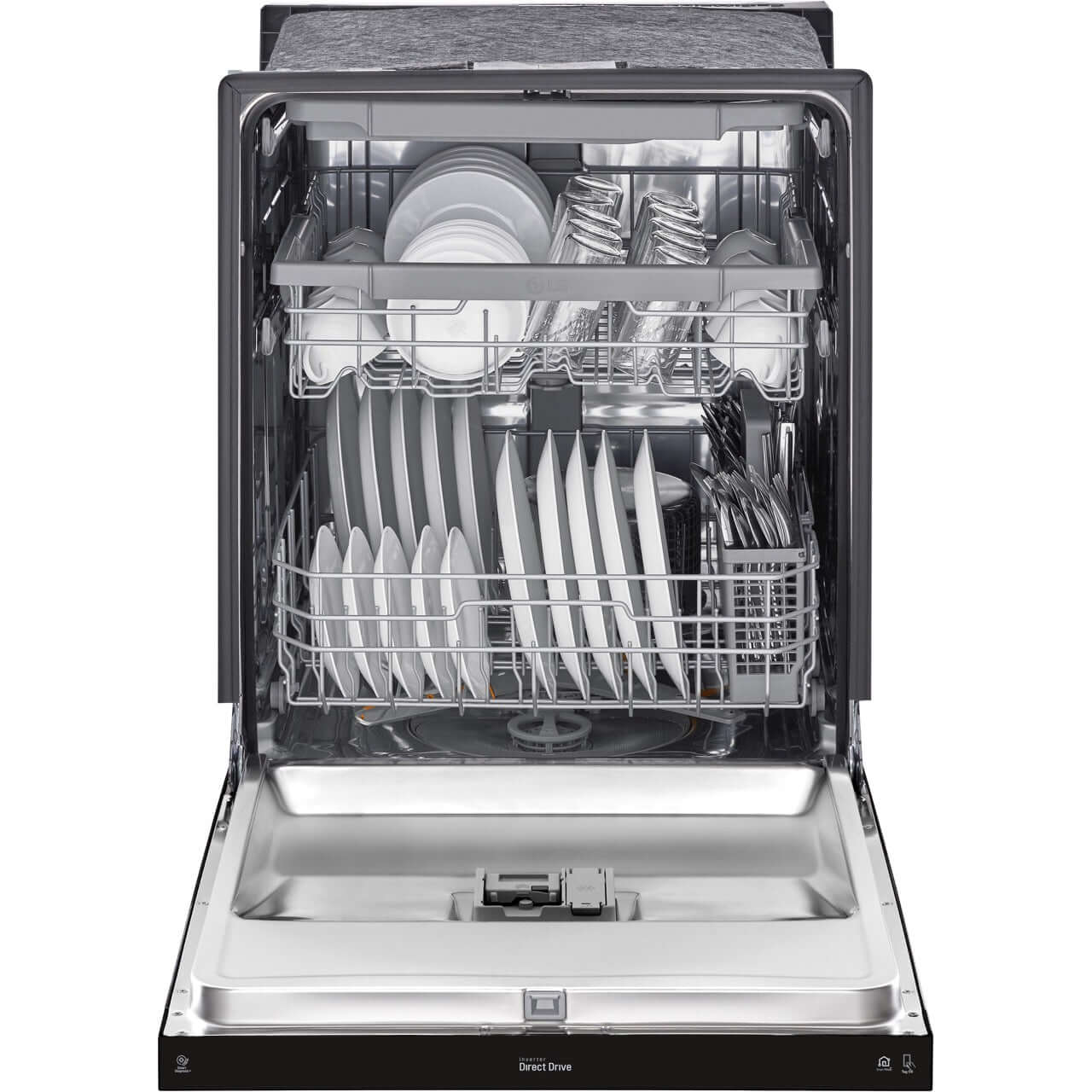 LG 24-Inch Front Control Dishwasher with QuadWash and 3rd Rack in Smooth Black (LDFN4542B)