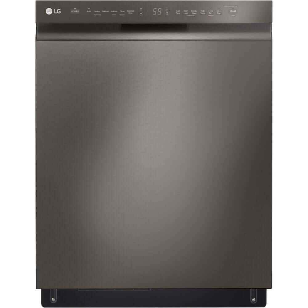 LG 24-Inch Front Control Dishwasher with QuadWash and 3rd Rack in Black Stainless Steel (LDFN4542D)