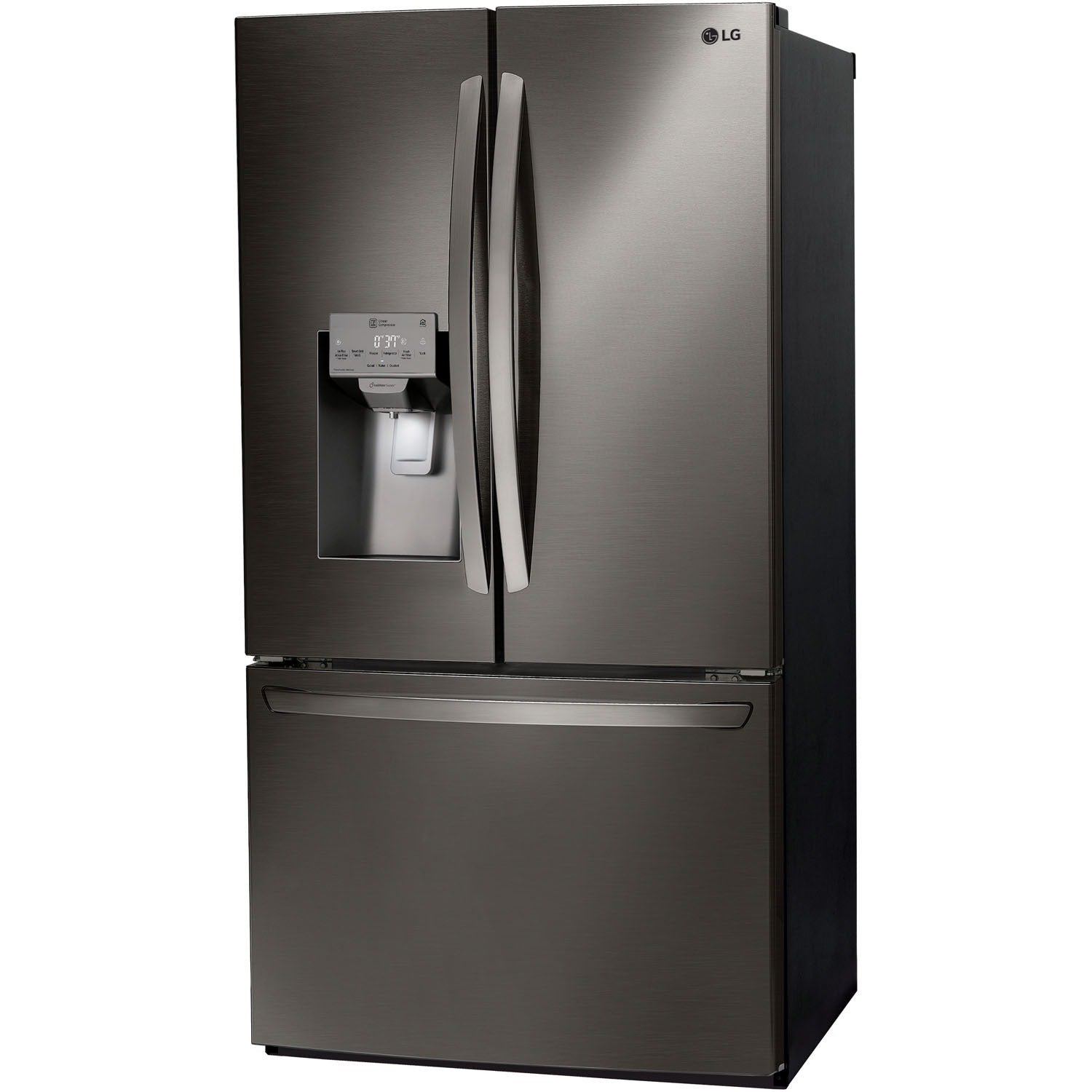 LG 36 Inch 3-Door French Door Refrigerator in Black Stainless Steel 28 Cu. Ft. (LFXS26973D)