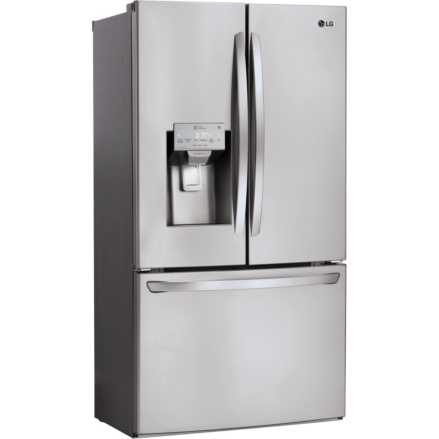 LG 36 Inch Wi-Fi Enabled 3-Door French Door Refrigerator in Stainless Steel 22 Cu. Ft. (LFXS26973S)