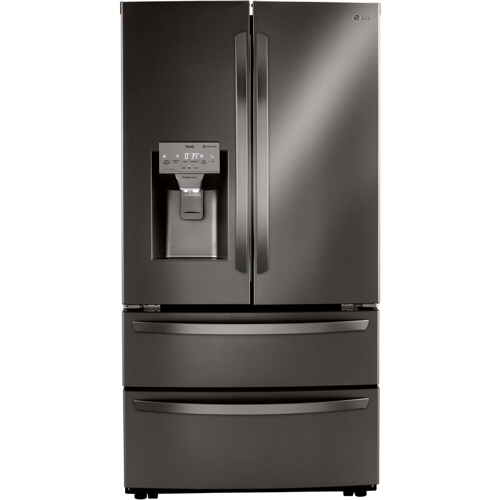 LG 36 Inch Smart Counter Depth Double Freezer Refrigerator in Black Stainless 22 Cu. Ft. (LMXC22626D)