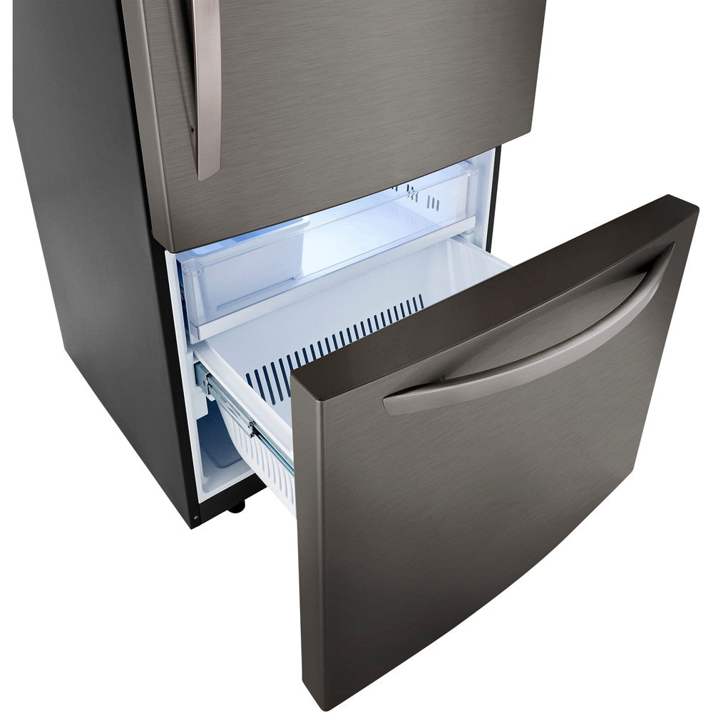 LG 33 Inch Bottom Freezer Refrigerator in Black Stainless Steel 26 Cu. Ft. (LRDCS2603D)