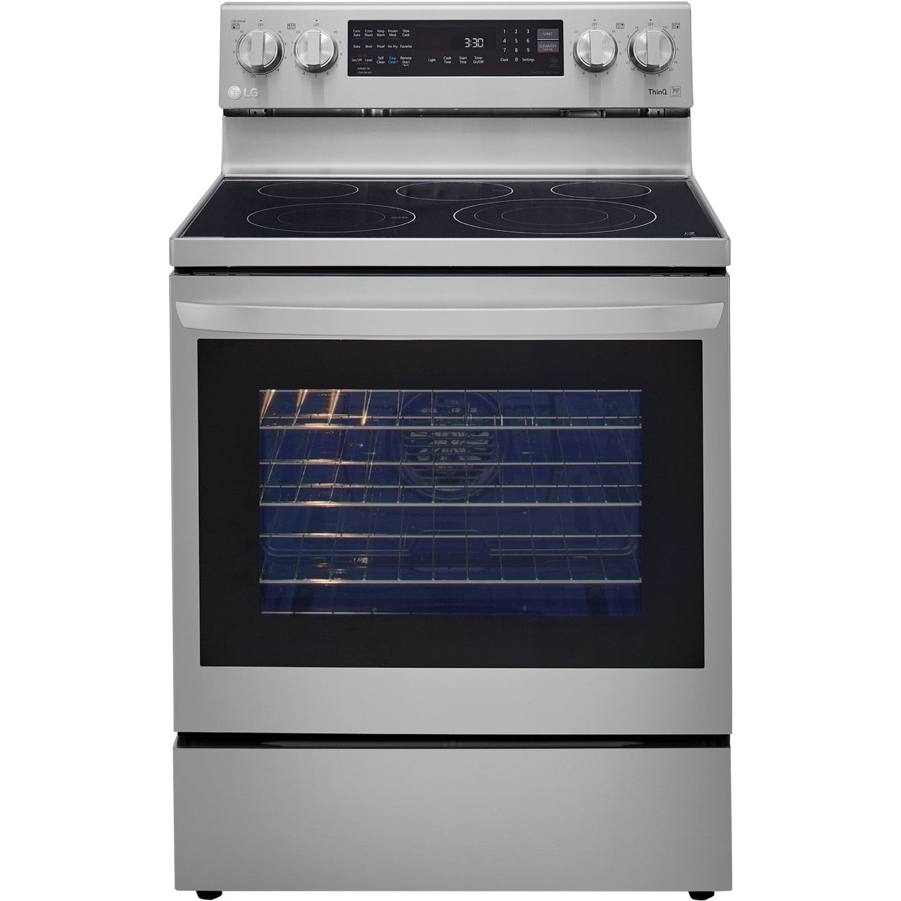 LG 6.3-Cu. Ft. Electric Smart Range with InstaView and AirFry, Stainless Steel (LREL6325F)
