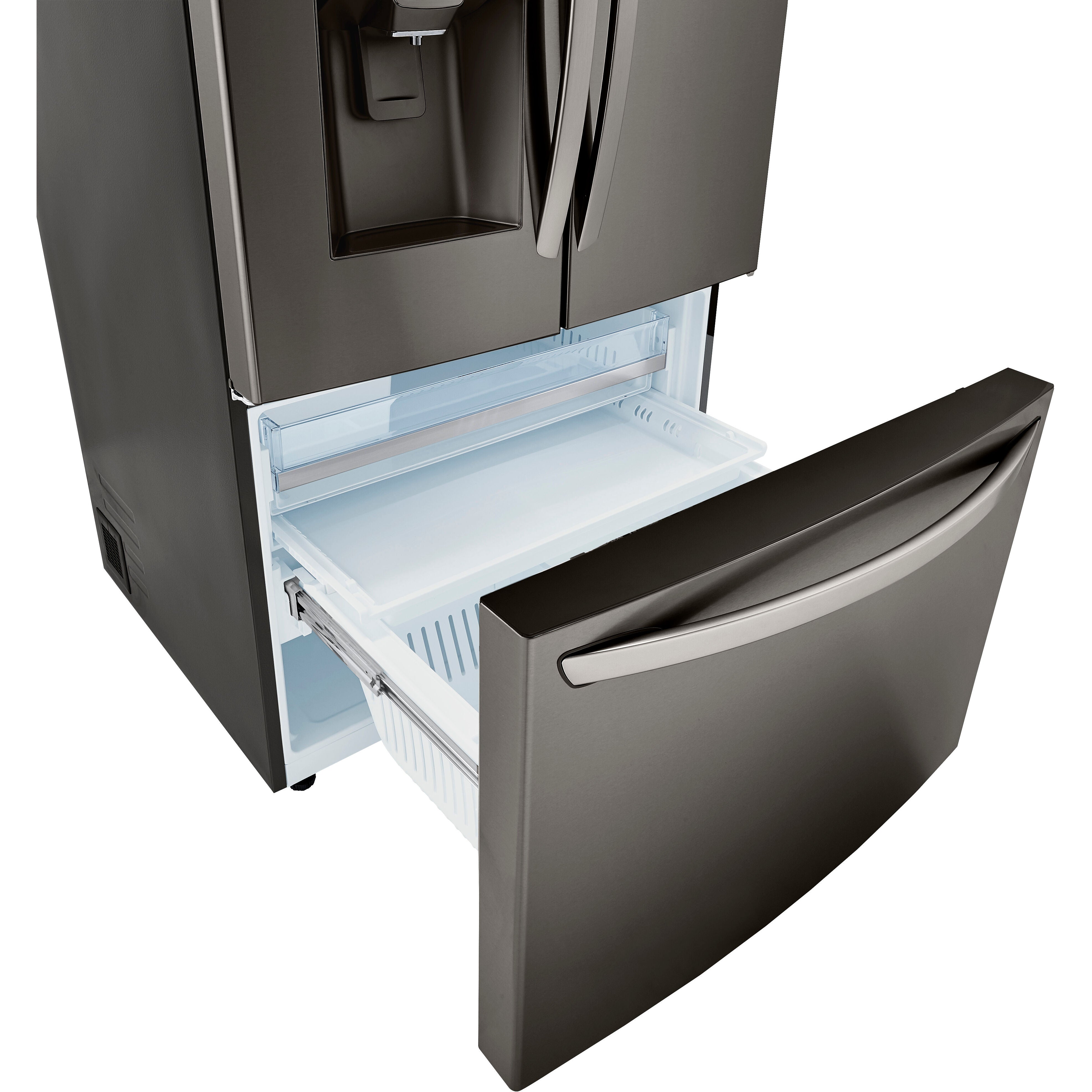 LG 36 Inch 3-Door French Door Refrigerator in Black Stainless Steel 24 Cu. Ft. (LRFDC2406D)