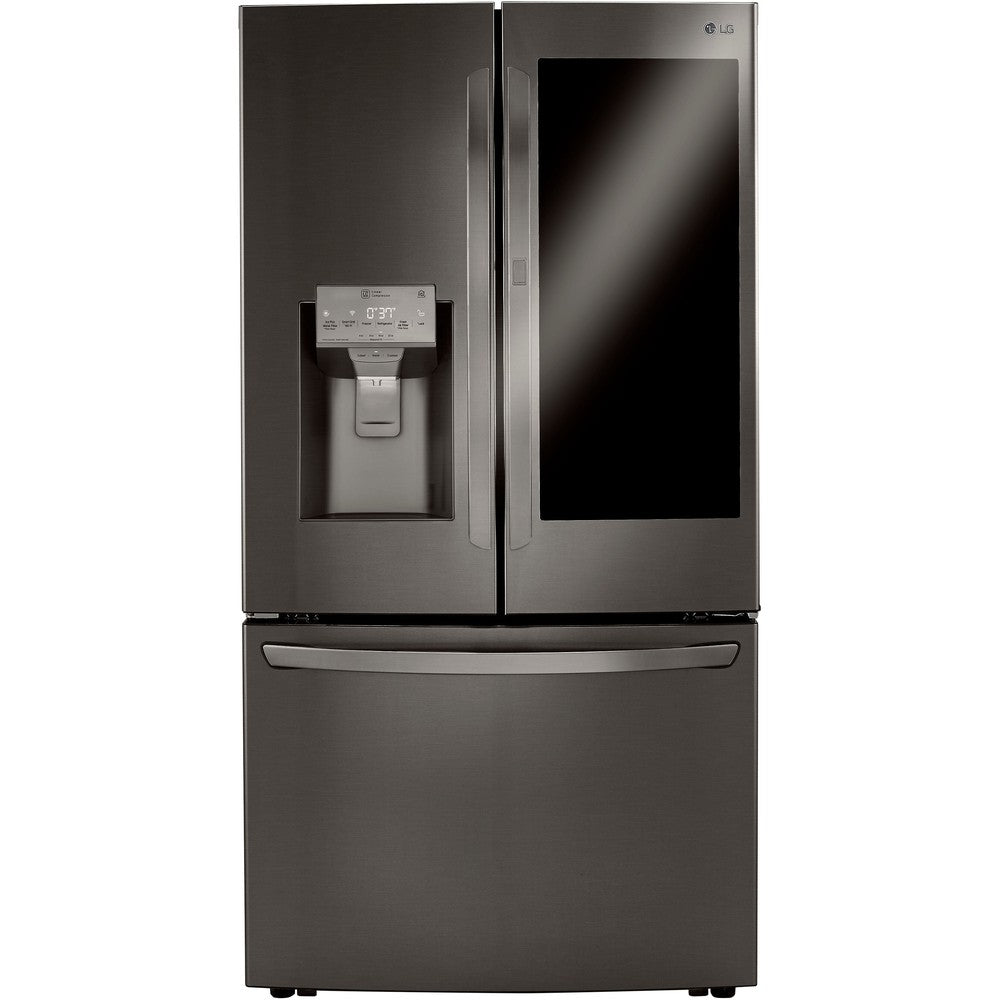 LG 4-Piece Black Stainless Kitchen Appliance Package with Range, French Door Refrigerator, Microwave, and Dishwasher (4KAP-LRLRLDLM6D)