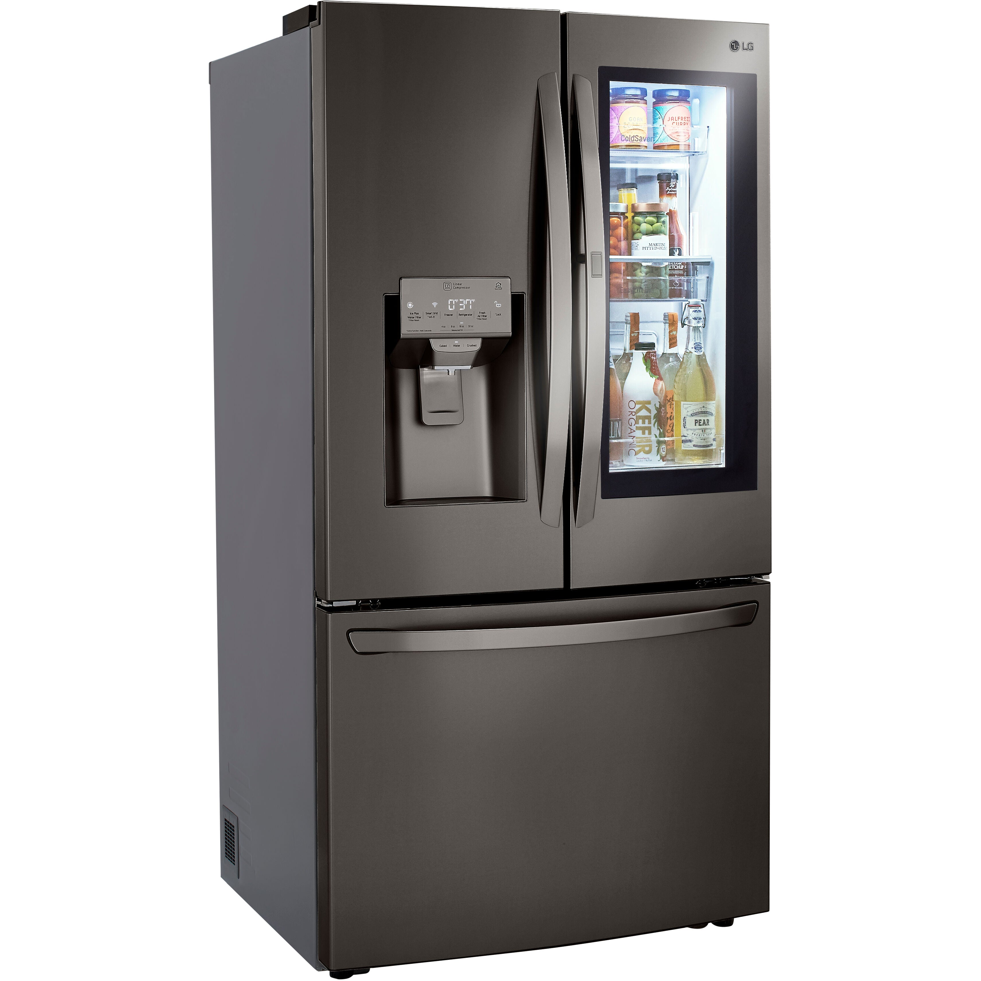 LG 36 Inch Counter-Depth French Door Refrigerator in Black Stainless Steel 30 Cu. Ft. (LRFVS3006D)