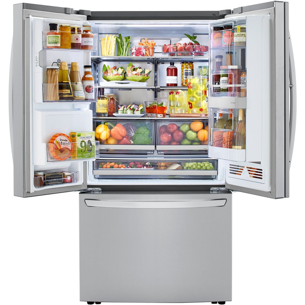 LG 36 Inch Counter-Depth French Door Refrigerator in Stainless Steel 30 Cu. Ft. (LRFVS3006S)